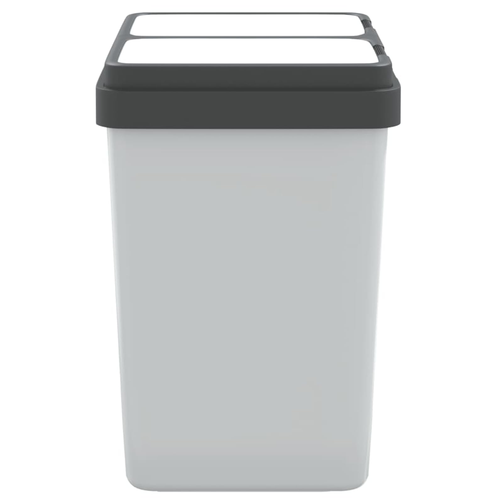 Doppel-Mülleimer 50L, Mülltrennung Recycling-Eimer mit Zwei Fächern, PP-Kunststoff Weiß, Müllbehälter mit Deckel und Müllsackhalter, für Küche Büro Haushalt 154981