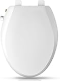 Elongated Bidet Toilet Seat with Quiet-Close, Non-Electric Bidet Mode with Dual Nozzles, Fit Elongated Toilet Seat, Adjustable Water Pressure with Brass inlet