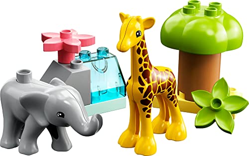 LEGO DUPLO Wild Animals of Africa 10971, Animal Toys for Toddlers, Girls & Boys Ages 2 Plus Years Old, Learning Toy with Baby Elephant & Giraffe Figures - Image 6