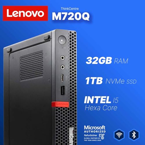 Image of Lenovo M720Q ThinkCentre Mini PC | Windows 11 Pro | Intel i5-8400T | 32GB RAM + 1TB NVME | 5G WiFi + BT | Home or Office Micro Desktop Computer (Renewed)