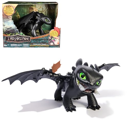 Dreamworks Dragons - How to Train Your Dragon - Mon Dragon Interactif Krokmou - Figurine Interactive Qui Réagit Au Toucher avec 60 Effets Sonores - Mouvements...