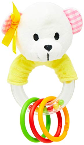 Chocalho Urso Polar, Love, Branco/Rosa