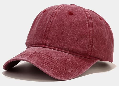 Image of XYIYI 2 Pack Unisex Washed Vintage Baseball Cap Golf Dad Hat Adjustable Classic Low Profile Plain Cap for Men Women