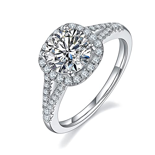 925 Sterling Silver Plated Round Cubic Zirconia CZ Halo Engagement Ring Wedding Band for Women