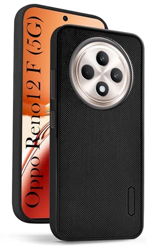 Image of Jkobi Back Cover Case for Oppo Reno 12F 5G (Textured Grip Design | Camera Protetion | Slim and Light Weight | Soft Touch and Feel | Black)