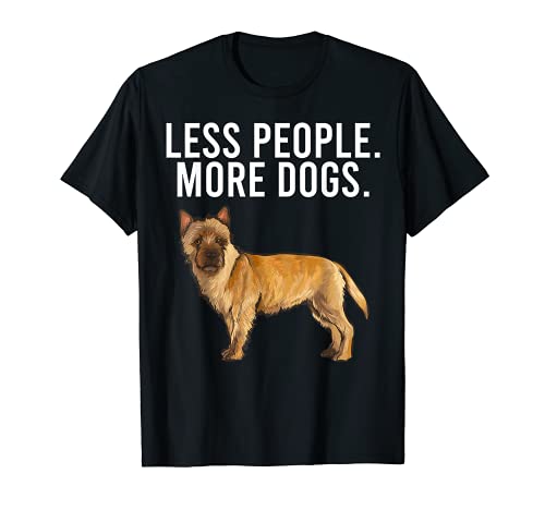 Less People More Dogs Cairn Terrier Funny Introvert T-Shirt, Black