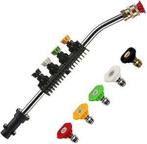 OHAYORI Dirt Blaster Power Lance for Karcher K2 K3 K4 K5 K6 K7, Jet Wash Extension Wand with 5 Replacement Nozzles, Pressure Washer Gun Accessory Spray Lance, Gutter Rod Cleaner Attachment for Car