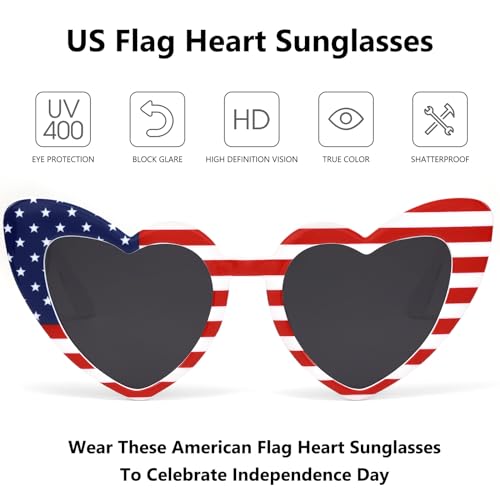 Liksmu LK36086 C02 American Flag Heart Sunglasses thumb #2