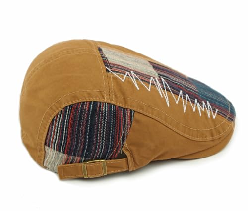 Image of Cotton Newsboy Cap,Breathable Ivy Gatsby Cabbie Beret Hat for Men's Women Driving Hunting Golf
