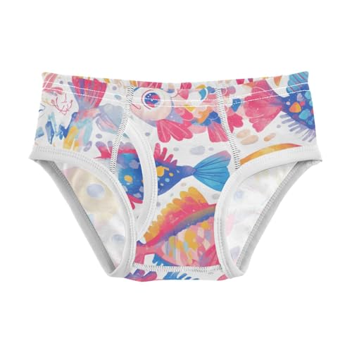 KLL Decorative Fish Toddler Boy Pure Cotton Briefs Underwear Cute Children Undies
