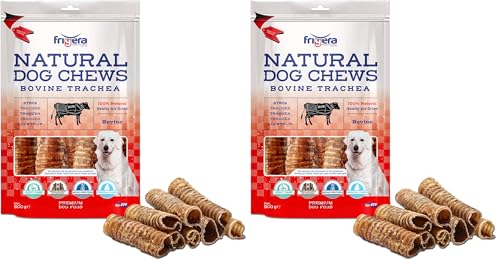 Frigera Tráquea 500g - Carne De Vacuno, Snacks Naturales para Perros, Ricos En Proteínas, Sin Gluten Y Sin Cereales, Sin Aditivos (Paquete de 2)