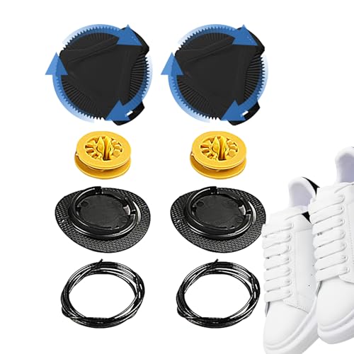 Cordones para zapatillas, no se atan, cordones para zapatillas de deporte, cordones ajustables con hebilla giratoria, cordones de zapatos de alambre de metal con cierre de seguridad, accesorios para