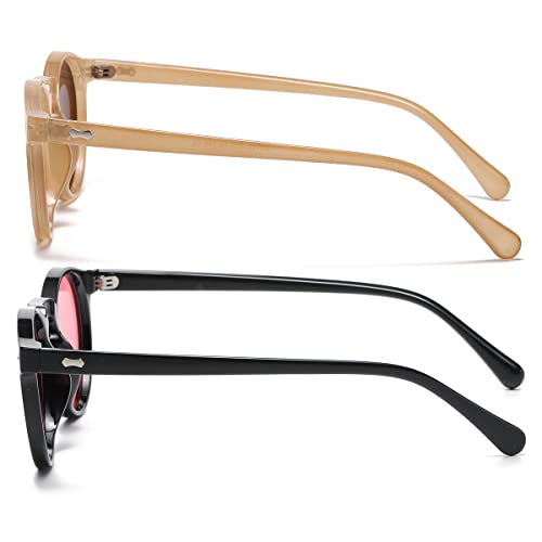 Image of Vintage Polarized Sunglasses for Men Women Round Retro Classic Fashion Eyewear UV400 Protection Sun Glasses