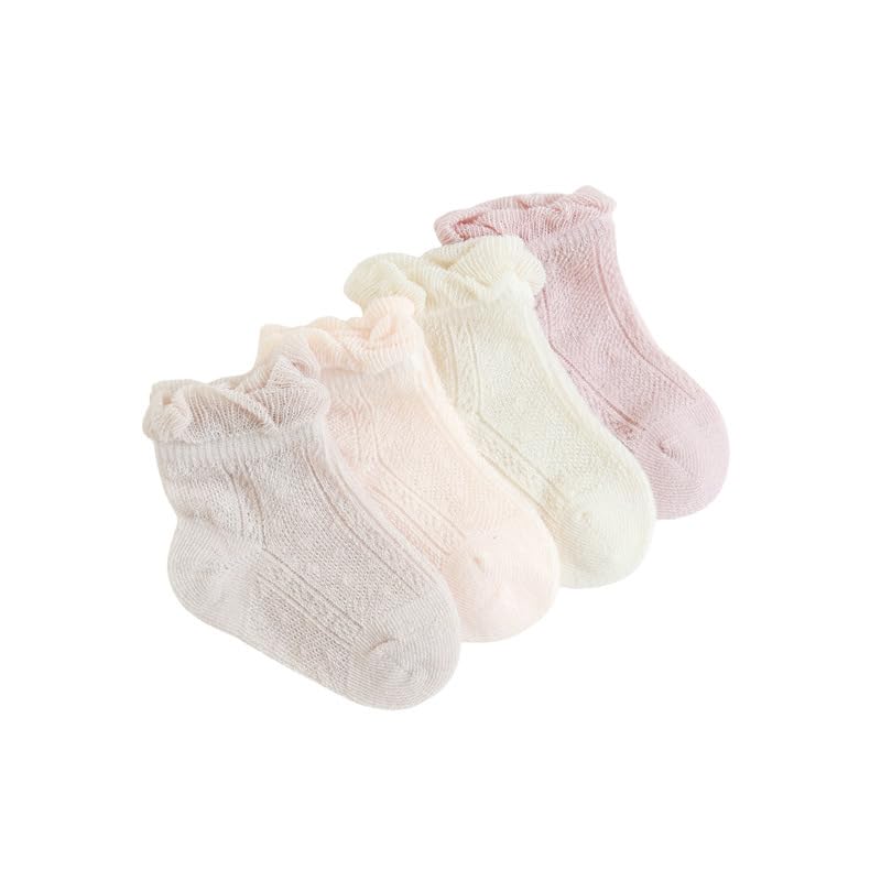 Baby Boo Boutique4-Pack Baby Girl Socks (0-6 & 6-12 Months): Delicate, Stylish, Lightweight, and Breathable Socks for Adorable Infant Outfits