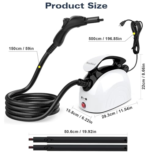 Image of Steam Cleaner, Handheld Steamer with 21 Accessories, 248F High-Temperature Steam for Floors, Grout, Tiles, Carpet, Cars - Portable 1.08L Tank, Child Lock, Chemical-Free Cleaning