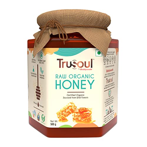 Image of TruSoul By Baidyanath Raw Organic Honey - 500gm | NPOP Organic Certified, Sourced from Himalayas | 100% Raw & Natural | No Added Sugar | Unprocessed, Unpasteurized -(Pack of 1)
