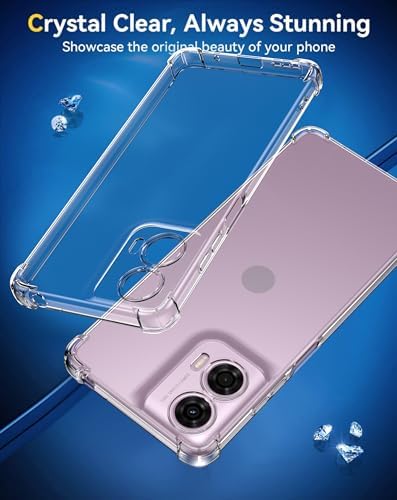 Image of Lustree Back Cover Transparent Case Compatible with Motorola G24 /G24 Power | Clear + TPU Case with 4 Corner Air Cushion Protection & Camera Protection | Slim& Stylus Cover
