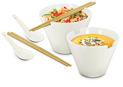 Kovot Noodle Soup Bowl Set - 28 Oz Bowls - Great For Pho Ramen Noodle And Miso Soups