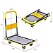 Goplus Folding Platform Cart, 330LBS Rolling Flatbed Cart Hand Platform Truck Push Dolly for Loading, Yellow