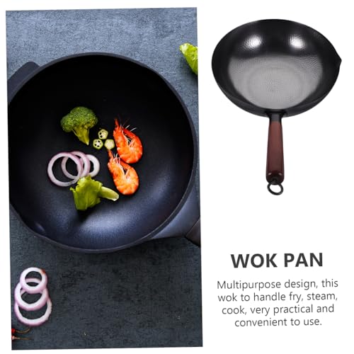 Wok de hierro forjado antiadherente ABOOFAN miniatura 7