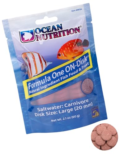 Ocean Nutrition Fish Food Formula One On-Disk - All-Natural Fish Food for Saltwater Carnivore, Tangs, Angels, Clownfish, High Protein (38%), 2.1 oz (60 g), Large Size