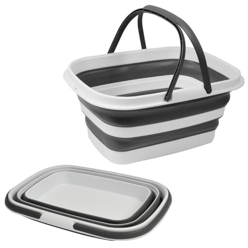 MagazziniGM Linea Compact Salvaspazio SECCHIO CATINO BACINELLA CESTO PORTABIANCHERIA Pieghevoli (CESTO PORTABIANCHERIA 8,5lt - 38,5 X 28 X 17,5 cm)