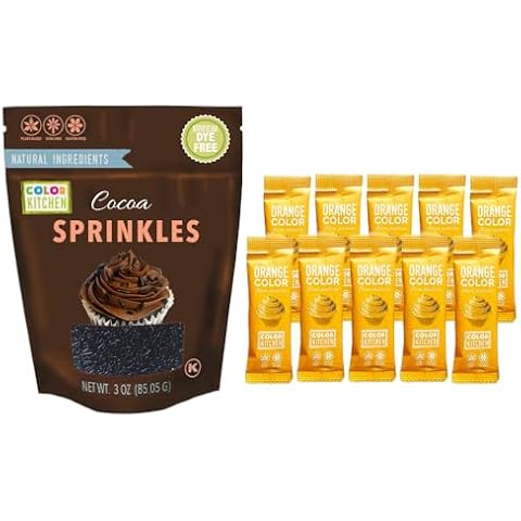 Halloween Bundle Orange Food Coloring & Cocoa Sprinkles for Baking, Cake Decorating, Cookie Icing, and Spooky Party Treats – Perfect for Halloween Desserts & Creative Kitchen Fun Cover