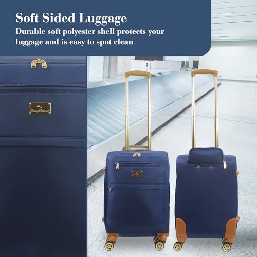 Image of Tommy Bahama 22 Inch Rolling Luggage, Soft Sided Suitecase with Spinner Wheels, Navy