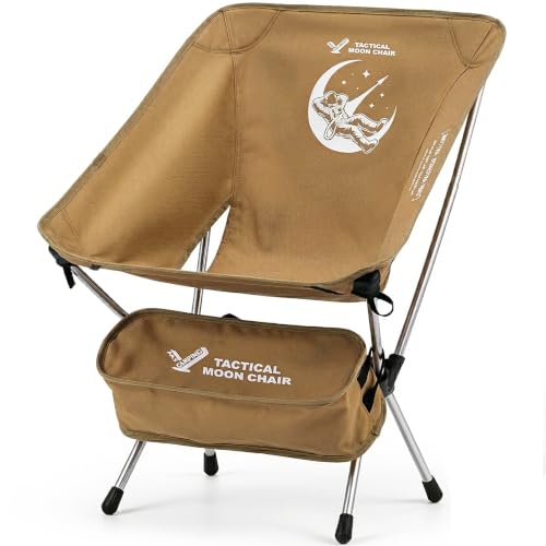 CAMPJOURNEY Camping Chair Silla de Camping Ultraligera Plegable 2.1 Lbs Capacidad 330 Lbs Color Caqui
