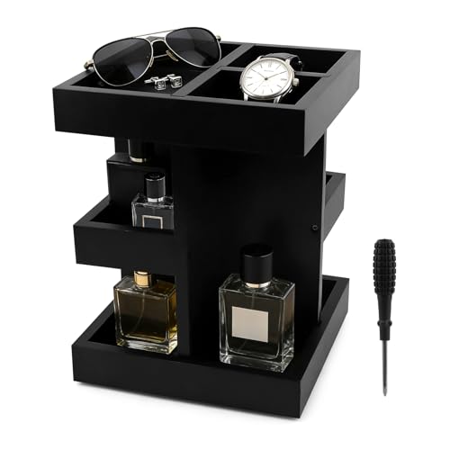 Olnverath Cologne Organizer for Men,3 Tier Large Capacity Cologne Stand,Bathroom