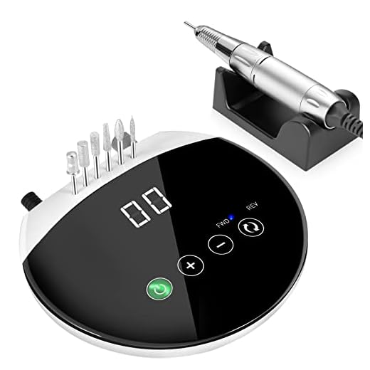 ENGERWALL Professionele Nagel Draaimachine, Nagelfrees, Professionele Nagelvijl met Touch-Toetsen en HD-LED-Display, 35.000 omw/min Verbeterde Versie, Voor Gel- of Acryl Manicure en Pedicure