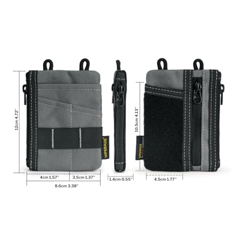 Image of VIPERADE VE18-S Small EDC Pouch, Mini EDC Pocket Organizer for Men, EDC Pocket Organizer Pouch, 3 Slots with 2 Zipper Pockets, EDC Multitool Pouch