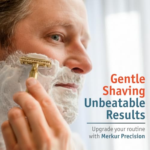 Image of Merkur Classic 2-Piece Double Edge Safety Razor Gold Plated, 1 Count