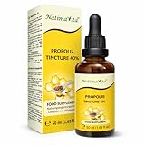 Propolis Tropfen 40% - 50 ml - Pure Hochdosierte Propolis Tinktur - 100% natürliches Extrakt - Immunsystem Unterstützung -Praktische Pipette - NatimaVita