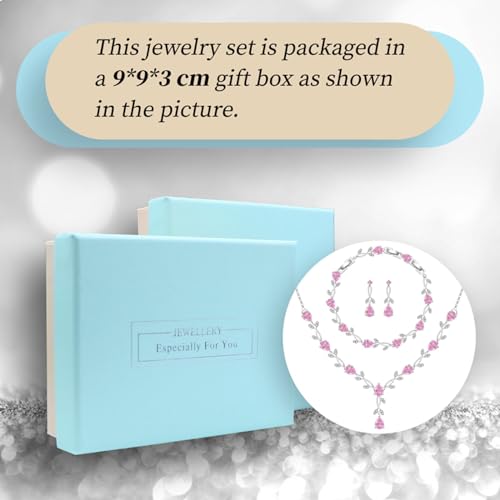 Image of GZWHD Wedding Jewelry Sets for Bride Bridesmaid Women Cubic Zirconia Necklace Earrings Bracelet Set Gift for Mother Friend Wife Daughter Sister Party Prom Jewelry