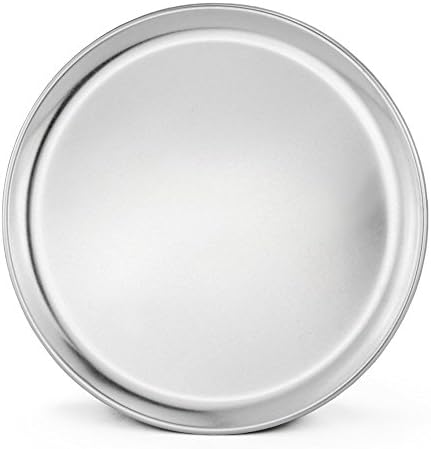 New Star Foodservice | Commercial Grade Aluminum Pizza Trays, Wide Rim (6 Pack) (Silver, 12-inch)