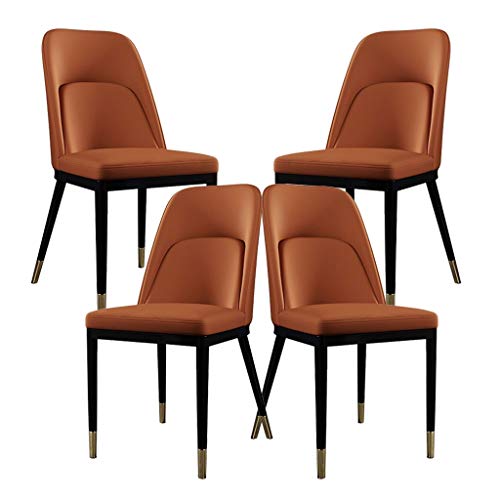 SJIALEN 4pcs Metal Legs Living Room Chair,with Non-Slip Feet for Dining and Living Room Chairs Reception Chair Kitchen Chair (Color : Orange)