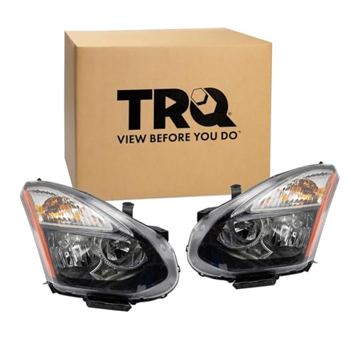 Image of TRQ 2 Piece Headlight Assembly Set Driver & Passenger Side Compatible with Nissan Rogue Select 2014-2015 NI2502231 NI2503231 26010-1VX0A 260101VX0A 26060-1VX0A 260601VX0A