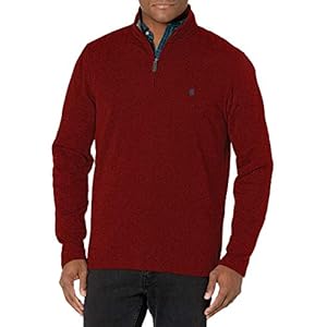 IZOD Men’s Advantage Performance Quarter Zip Sweater Fleece Solid Pullover
