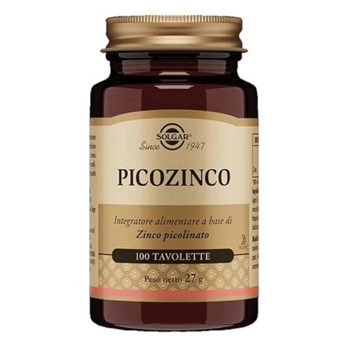 Solgar PICOZINCO - Zinco picolinato ad alta biodisponibilità, 100 tavolette