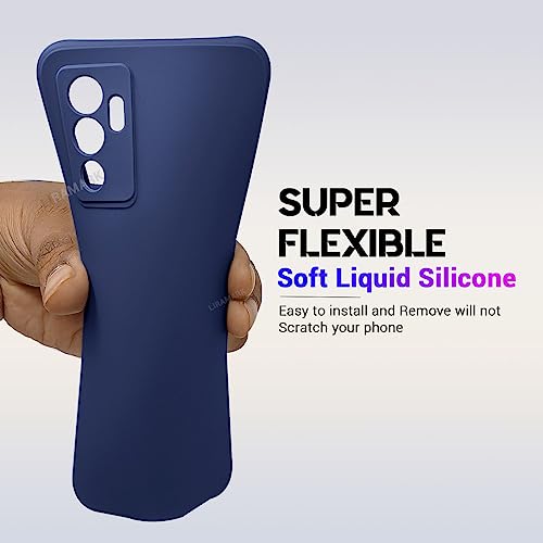 Image of LIRAMARK Silicone Soft Back Cover Case for Vivo V23e 5G / Vivo S10e 5G / Vivo Y75 4G (Silicone Blue)
