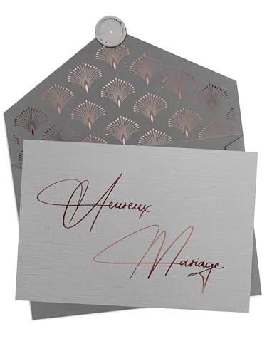 Joli Coon - Carte de mariage - Heureux Mariage Originale - Carte félicitations mariage avec enveloppe et sceau de cire