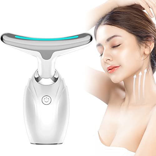 Face Neck Massager, 3 In 1 Anti-Aging Double Chin Reducer Machine For Face & Neck Lifting And Reducing Wrinkles With Green Blue & Red Light #TOP11