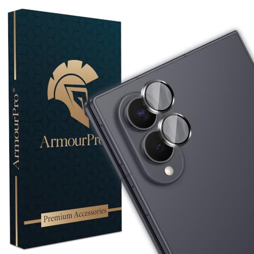 Image of ArmourPro Camera Lens Tempered Glass for Samsung Galaxy Z Fold 8 Tough HD Individual Aluminum Alloy Rings 9H Camera Cover, Scratch-Resistant,Camera Lens Protection| Black, 1 Pack