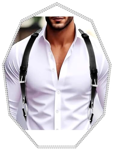 Fstrend Leather Men Harness Chest Belt Fashion Black Rave Body Accessory
