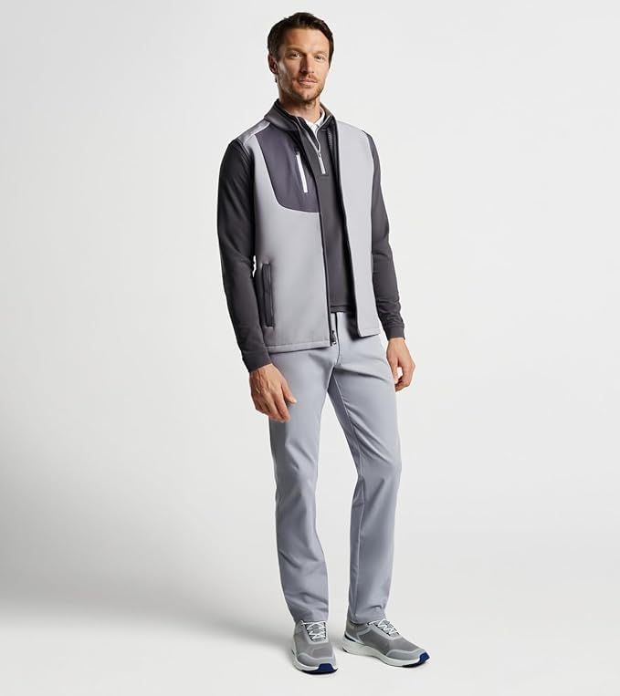 PETER MILLAR Men's Crown Sport Squall Block Vest In Gale Grey, Size Extra Large2