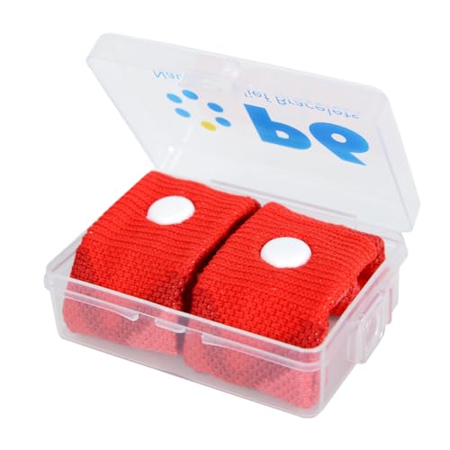 Image of P6 Health Original Natural Anti-Nausea Relief Motion Car Sea Sickness Relief Wrist Bands for Adults (1 Pack, Red)