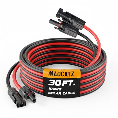 Câble solaire 10 AWG MADCATZ 9,1 m mâle femelle étanche pour panneau photovoltaïque