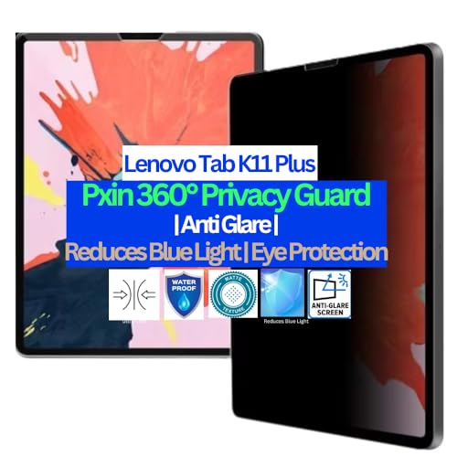 Image of Pxin Tablet Privacy Guard compatible with Lenovo Tab K11 Plus | Privacy screen protector | Anti Glare | Anti Spy Screen | Reduces blue light | 360 degree | Eye Protection
