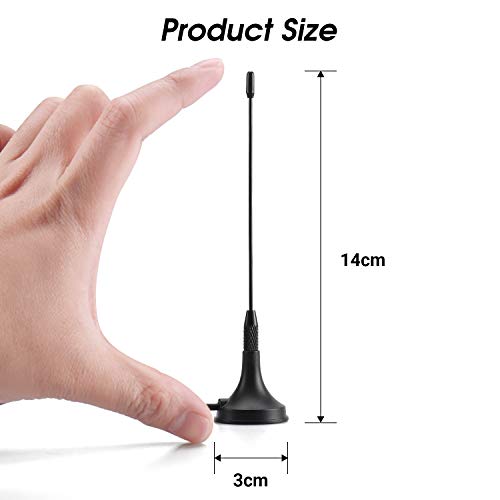 Portable Freeview HD TV Aerial - August DTA180 - Powerful Mini Antenna with Magnetic Base for Kitchen / Truck / Bedroom Portable Television